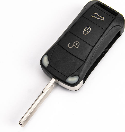 Foldable Key Shell Porsche Cayenne Hu66 3 Buttons 95563794422