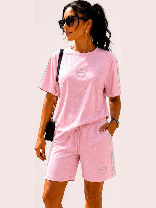 Damen-Set mit Aktivbekleidung Shorts Rosa