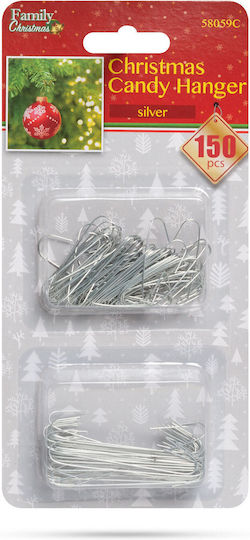 Silver Christmas Tree Hooks 150 Pcs Decorations Durable Easy To Use