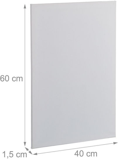 Relaxdays Set 12 Rectangular Canvases White 40x1.5x60 Cm