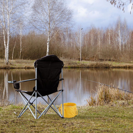 Relaxdays Faltbarer Camping Eimer 15 Liter Schwarze 23x31x31 Cm