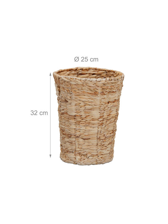 Relaxdays Coș De Gunoi Din Iarba De Apă Natural 32x25cm