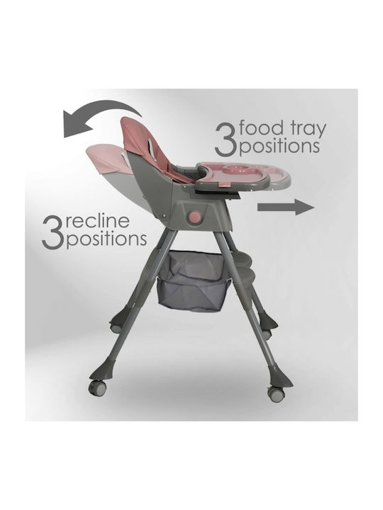 Bebe Stars Comfy Αναδιπλούμενο Καρεκλάκι Φαγητού 2 in 1 με Ρυθμιζόμενο Ύψος Μπεζ