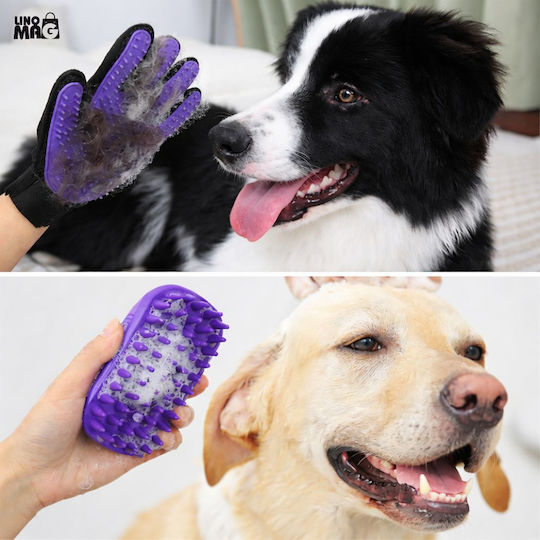 Linomag Hundebürste Handschuh Für Reinigung Des Hundes Lila