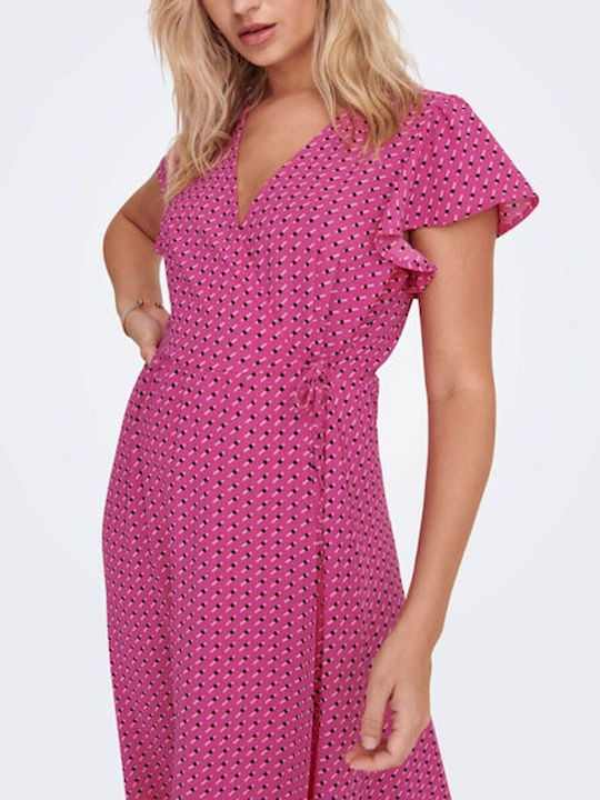 Summer Midi Wrap Dress Very Berry