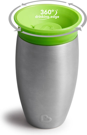 Munchkin Baby Toddler Cup Miracle 360 Stainless Metal Green 296ml for 12m+