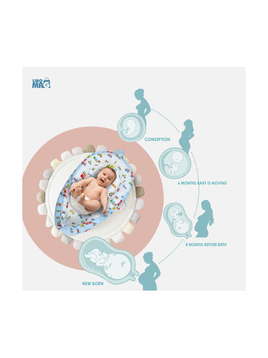 Linomag Baby Nestkissen White/pale Blue 55x90cm