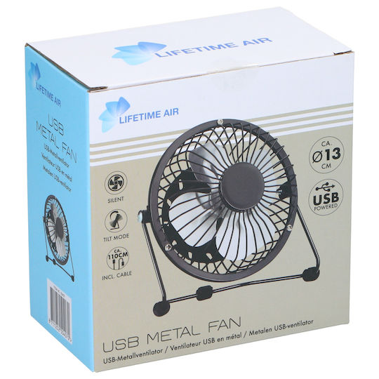 Ventilator De Masă Usb Negru 13cm Lifetime Air