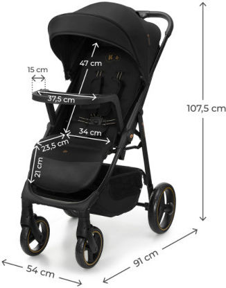 Kinderkraft Trig 3 Καρότσι Μωρού Kατάλληλο για Nεογέννητο Onyx Black