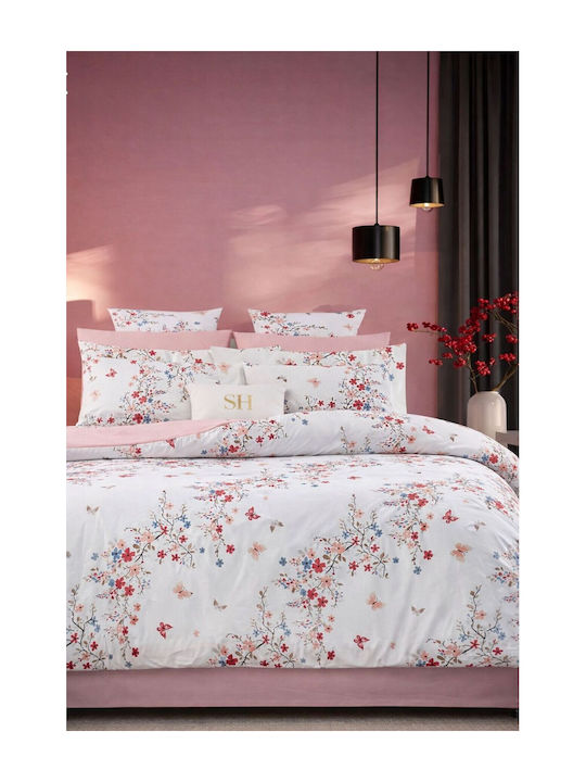 SteweHome Σετ Παπλωματοθήκη Βαμβακερή 200x230cm Διπλή με 2 Μαξιλαροθήκες & 1 Σεντόνι Stewehome Σετ Παπλωματοθήκης Με Σεντόνι Με Λάστιχο Διπλό Από Βαμβάκι 200x230 Cm · Ste-020741-v41224