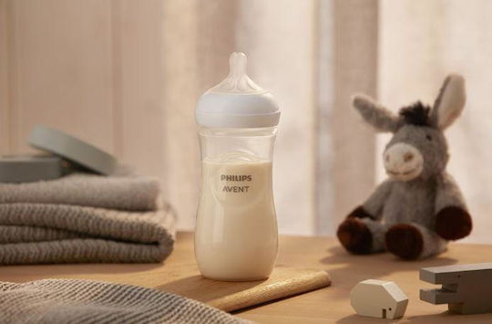 Philips Plastic Baby Bottle Natural Response Anti-colic with Silicone Teat for 3+ Months White 330ml