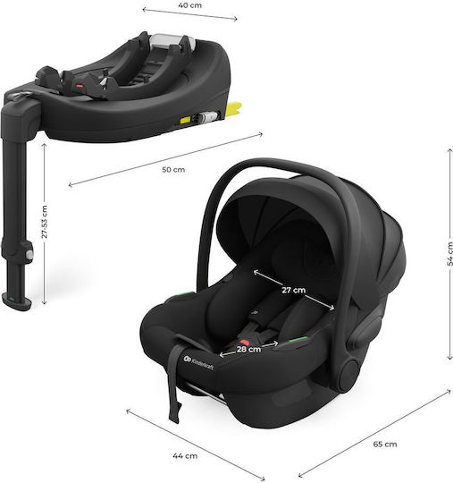 Kinderkraft Endura Safe Modular System Baby Car Seat i-Size with Isofix Black 0-36 kg