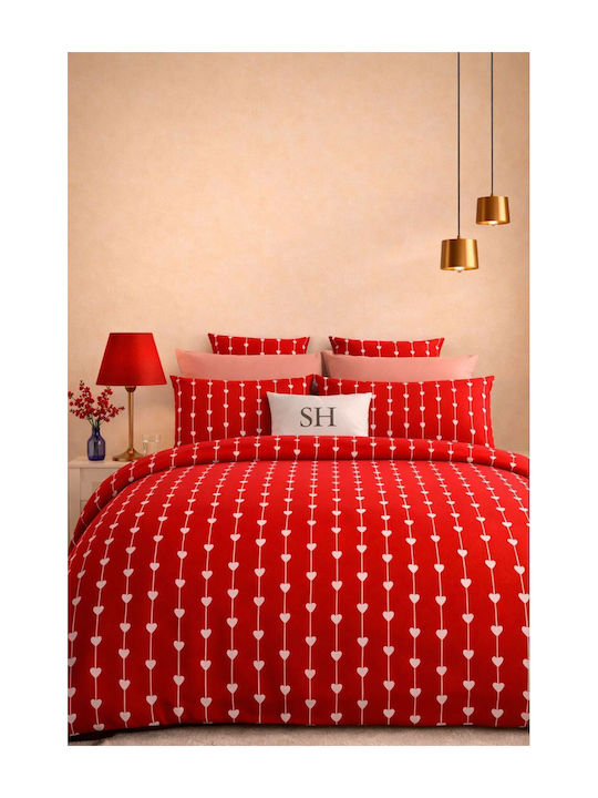 SteweHome Cotton Duvet Cover Set 200x230cm Double With 2 Pillowcases & 1 Bed Sheet Stewehome Duvet Cover Set With Fitted Sheet Double Made Of Cotton 200x230 Cm Ste-020741-v41225