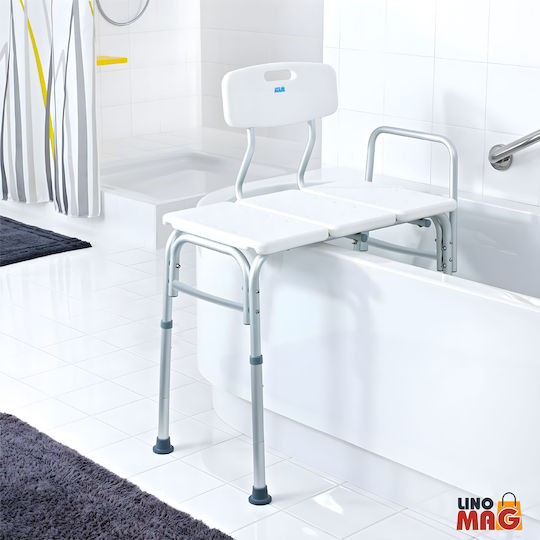 Bath Transfer Bench Chair Linomag Adjustable Height Interchangeable Left Right Backrest Handle
