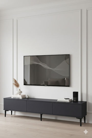 Έπιπλο TV Επιδαπέδιο Μαύρο 180x30x41εκ.