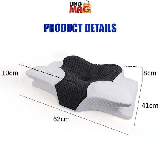 Linomag Ортопедична възглавница с Memory Foam 62x41x8см в Бял цвят