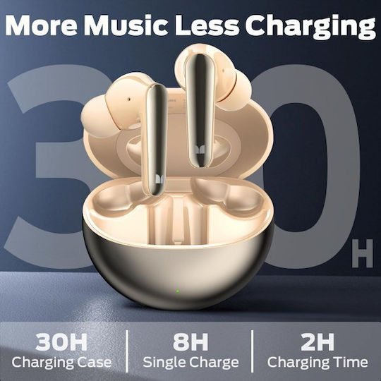 Monster N-Lite 203 In-ear Bluetooth Handsfree Earphones with Sweat Resistance and Charging Case Gold