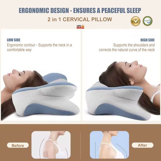 Linomag Pillow with Memory Foam 40x65x14.5cm White
