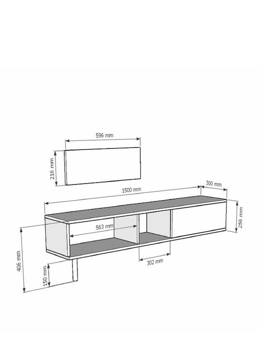 TV-Ständer Aus Spanplatte M150xT30xH41cm SteweHome