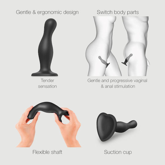 Strap On Me Dildo Ρεαλιστικό Dildo με Βεντούζα Μαύρο