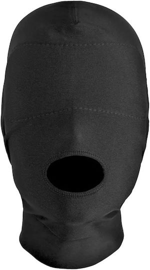 XR Master Series Disguise Open Mouth Hood BDSM Maske in Schwarz Farbe