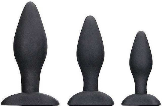 Shots Apex Butt Plug Anal Module Negre 3 Bucăți