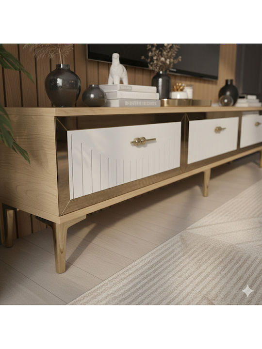 Έπιπλο Τηλεόρασης Χρυσό Μ180xΠ30xΥ41cm