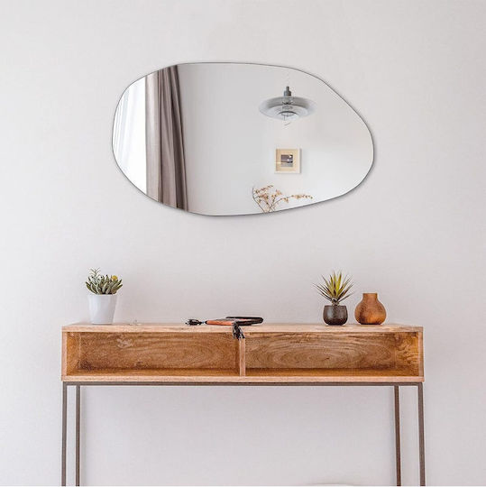 SteweHome Asymmetrical Wall Mirror with Wooden Frame 70x40cm