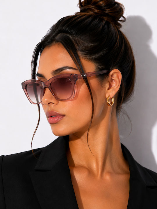 DKNY Γυαλιά Ηλίου Ροζ με Κοκκάλινο Σκελετό