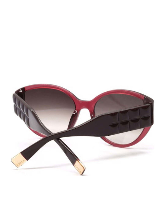 Furla Women’s Sunglasses with Brown Horn-Rimmed Frame and Brown Lens SFU784 0AFD