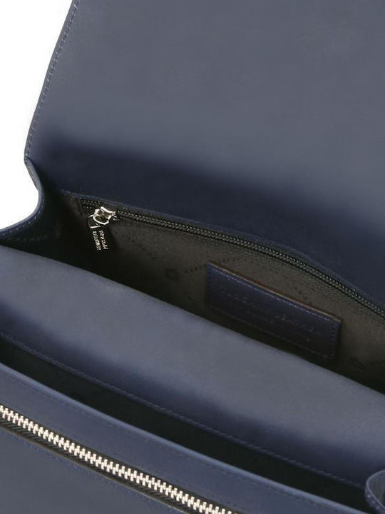 Leather Men's Handbag Navy Blue