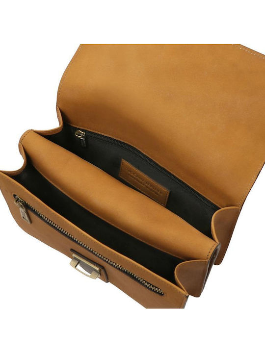 Leather Men's Handbag Beige