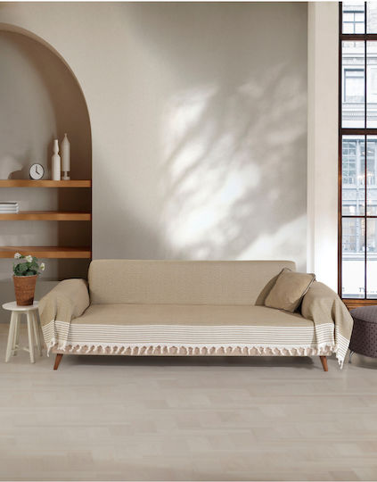 SteweHome Ριχτάρι Τριθέσιου Καναπέ 180x300εκ. Κίτρινο