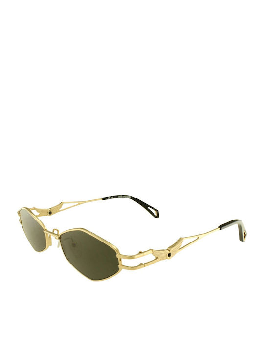 Zadig & Voltaire Women's Sunglasses With Gold Frame And Green Lens