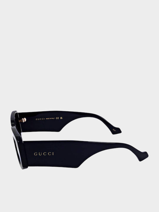 Gucci Unisex Γυαλιά Ηλίου με Μαύρο Κοκκάλινο Σκελετό και Γκρι Φακό GG1426S 001