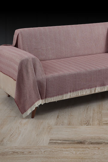 SteweHome Three-Seater Sofa Throw 180x300cm Burgundy