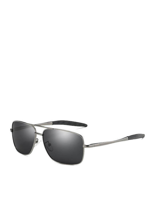 Moscow Mule Caravan Men's Sunglasses with Silver Metal Frame and Gray Polarized Lens MM/0925/2