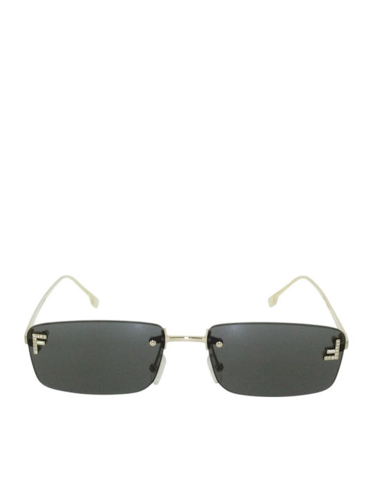 Fendi Unisex Ochelari de soare cu Argintiu Cadru și Argintiu Oglindă Lentilă -54