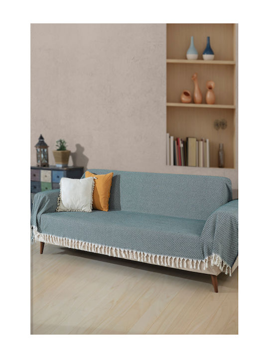 SteweHome Ριχτάρι Τριθέσιου Καναπέ 180x300εκ. Πετρόλ