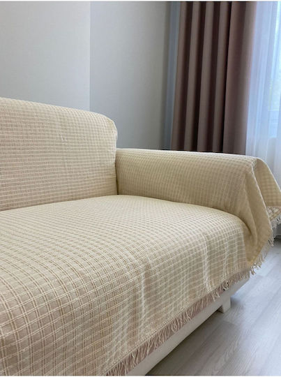 SteweHome Τριθέσιου Καναπέ Π180xΜ300cm Μπεζ