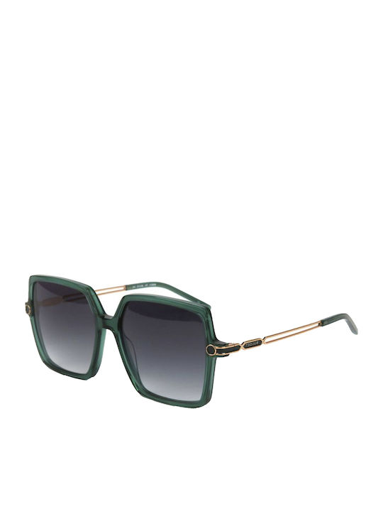 Bulget Women’s Sunglasses with Green Horn-Rimmed Frame and Green Lens BG9214 T01