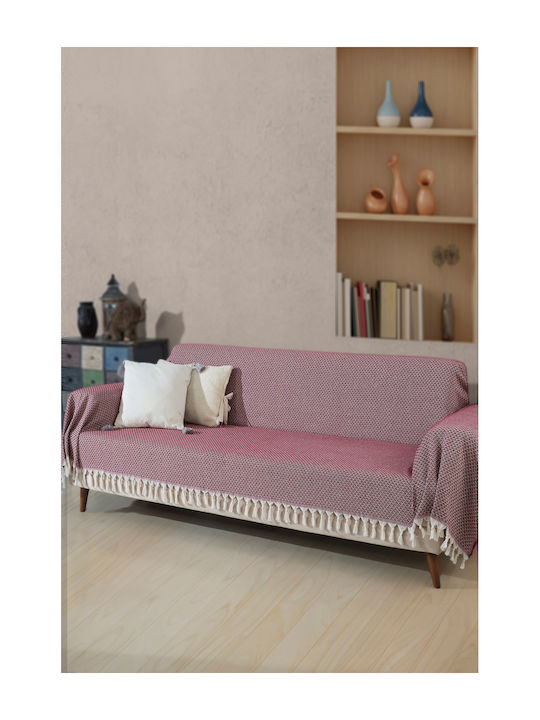 SteweHome Three-Seater Sofa Throw 180x300cm Burgundy