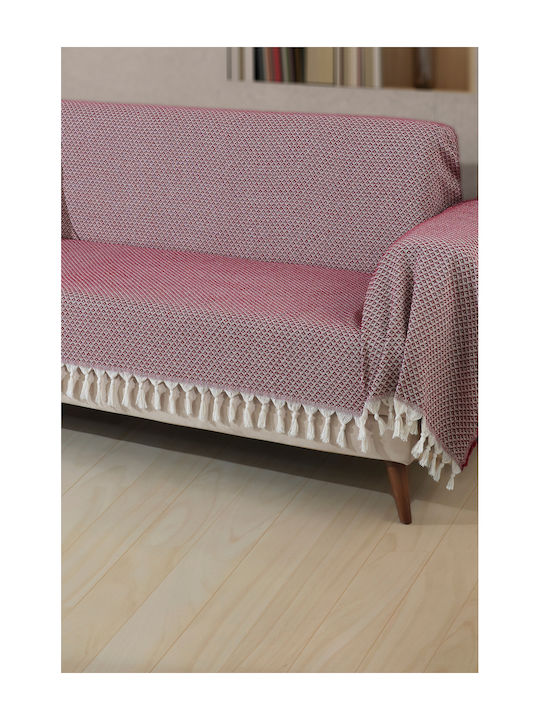 SteweHome Three-Seater Sofa Throw 180x300cm Burgundy
