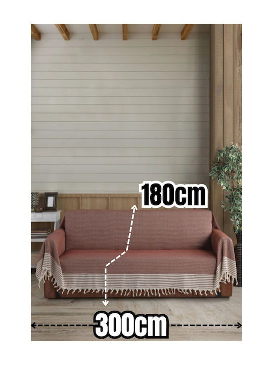 SteweHome Ριχτάρι Τριθέσιου Καναπέ 180x300εκ. Κόκκινο