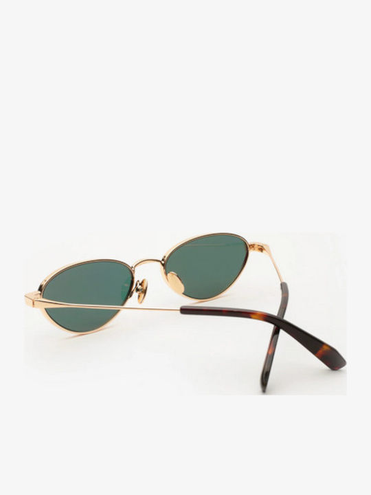 Gast Alba Unisex Ochelari De Soare Cu Ramă Metalică Auriu Și Lentilă Verde