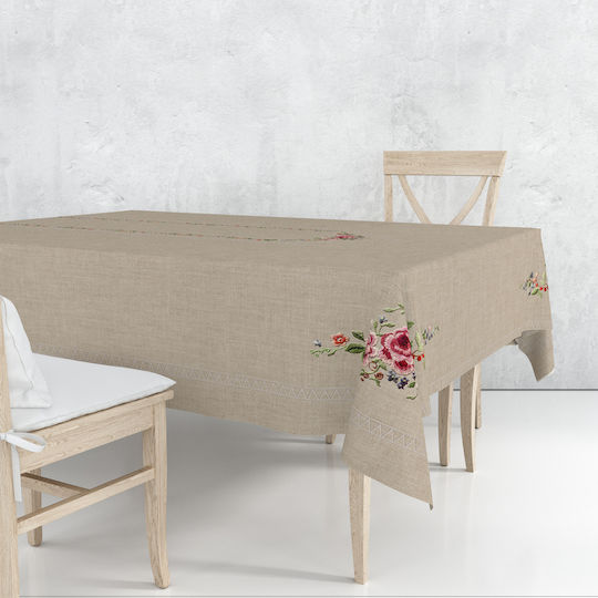 SteweHome Tischdecke mit Stickerei Braune 150x220cm