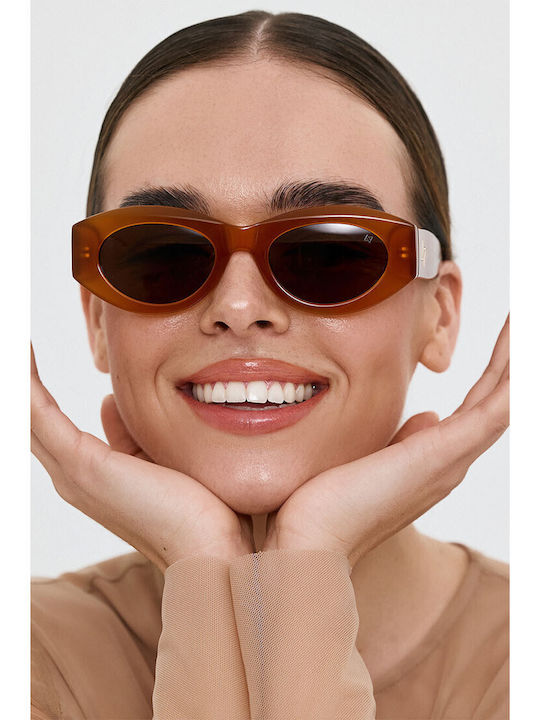 AV Sunglasses Γυναικεία Γυαλιά Ηλίου με Καφέ Κοκκάλινο Σκελετό και Καφέ Φακό AV142/27-Honey