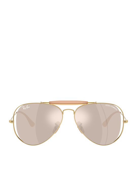 Ray Ban Unisex Ochelari de soare cu Auriu Cadru și Aur Oglindă Lentilă RB3029M 001/0V
