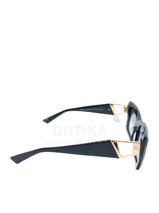 Ana Hickmann Women's Sunglasses with Black Plastic Frame and Gray Gradient Lens AH9395 A01