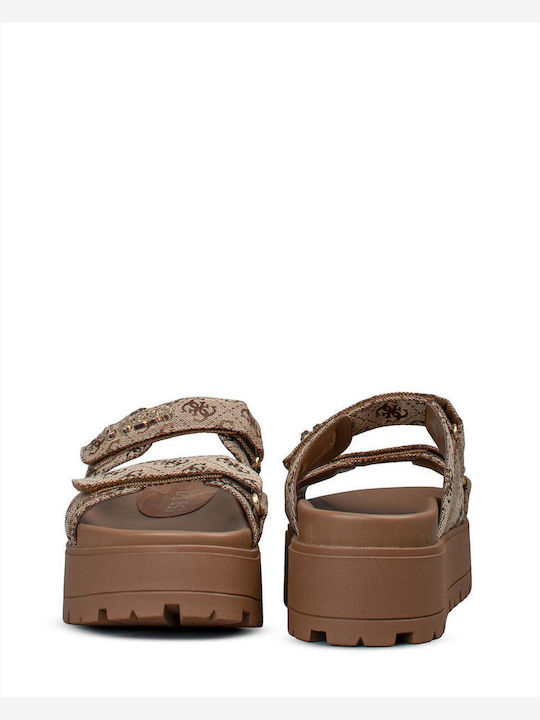 Sandale Flatforme Damă Maro